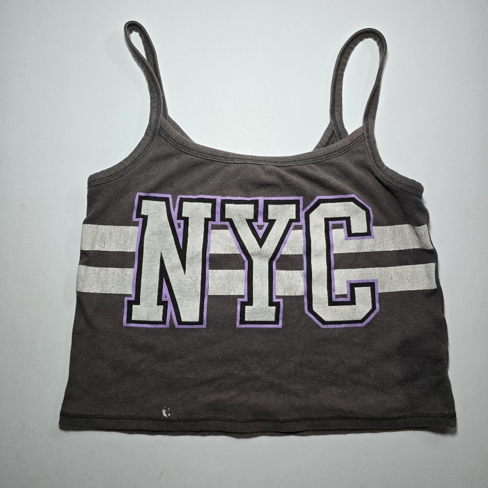 Aeropostale NYC Graphic Cropped Tank Top – Size S – Casual and Trendy